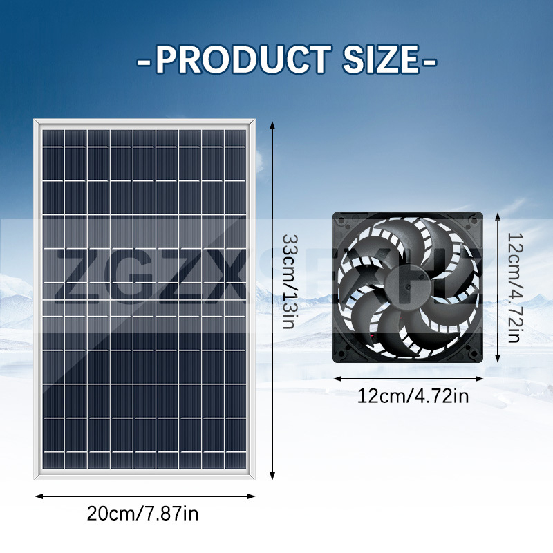 Huiyang 10W слънчев вентилатор за външно проветряване за домашни любимци и животни, със слънчев панел, CE RoHS FCC сертифициран