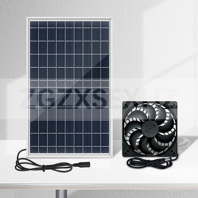 Huiyang 10W слънчев вентилатор за външно проветряване за домашни любимци и животни, със слънчев панел, CE RoHS FCC сертифициран