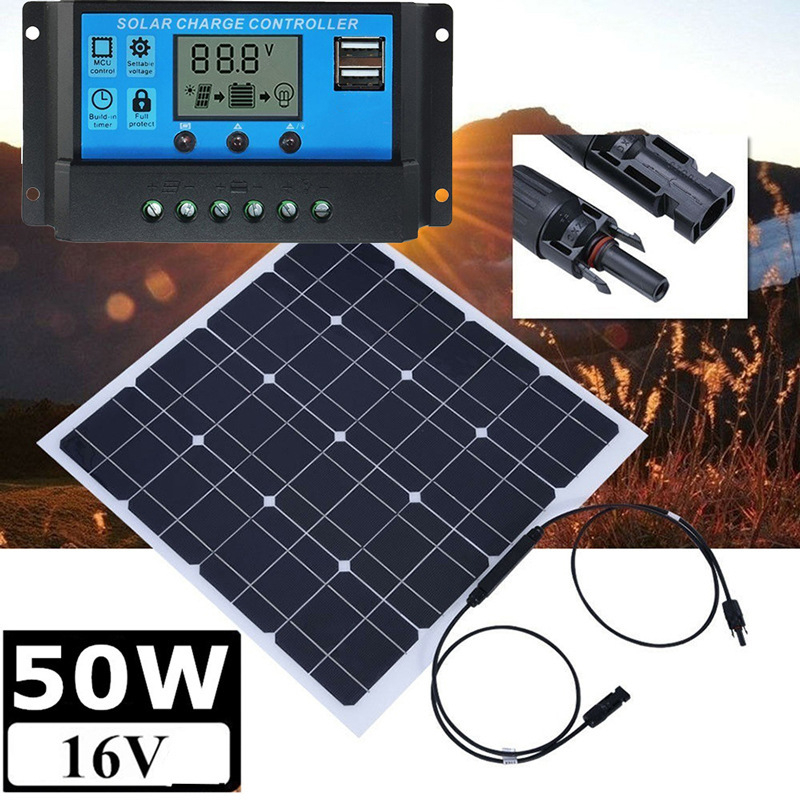 Гъвкав слънчев панел 50W 18V за открити условия — преносим фотоволтаичен панел за яхти, каравани и къмпинг със спешно зареждане