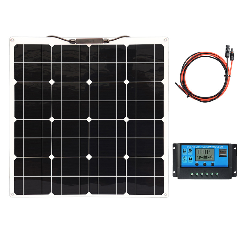Гъвкав слънчев панел 50W 18V за открити условия — преносим фотоволтаичен панел за яхти, каравани и къмпинг със спешно зареждане
