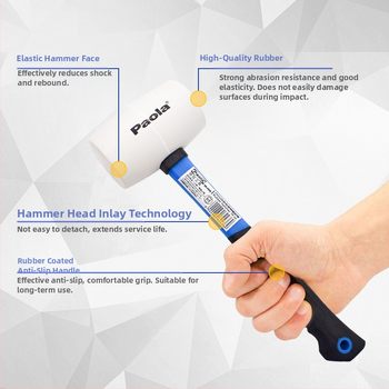Claw hammer με κεφαλή από καουτσούκ; λαβή: άλλο υλικό