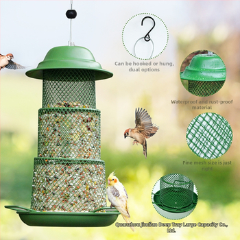 Ταΐστρα πουλιών αναδιπλόμενη, μεταλλική, για κήπο, εξωτερική, κρεμαστή, αυτόματη