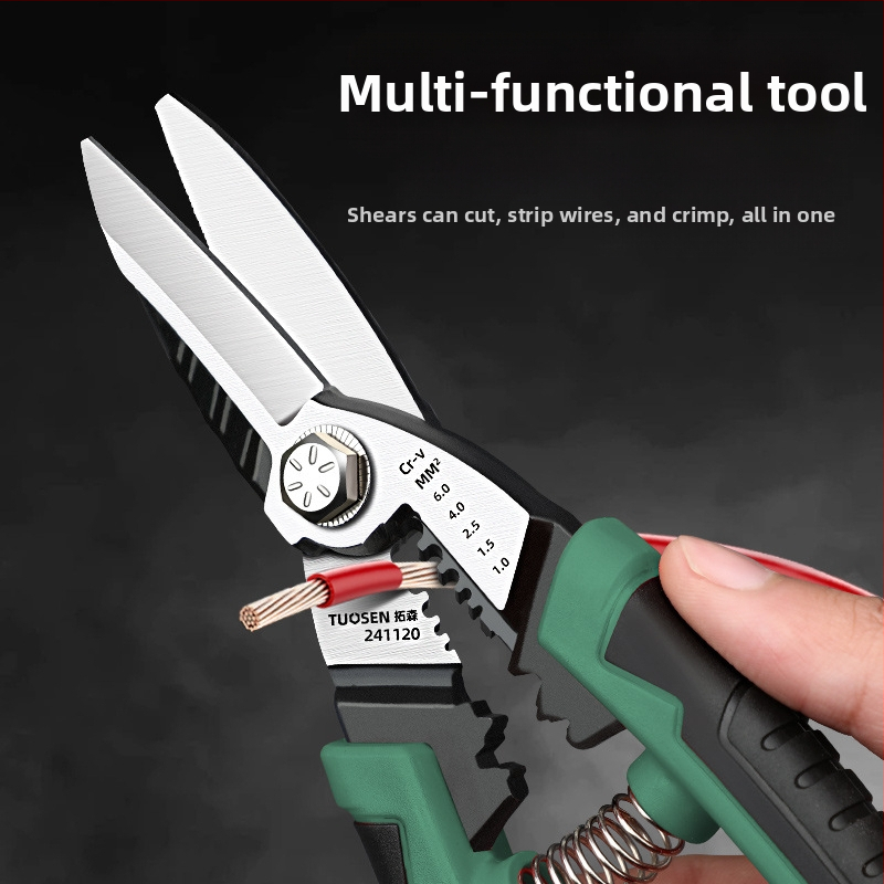 Tuosen Daugiafunkcinės geležies žirklės metalo darbams — aviacijos žirklės, aliuminio plokščių pjovimas, lubų karkaso pjovimas, aukšta kietumas