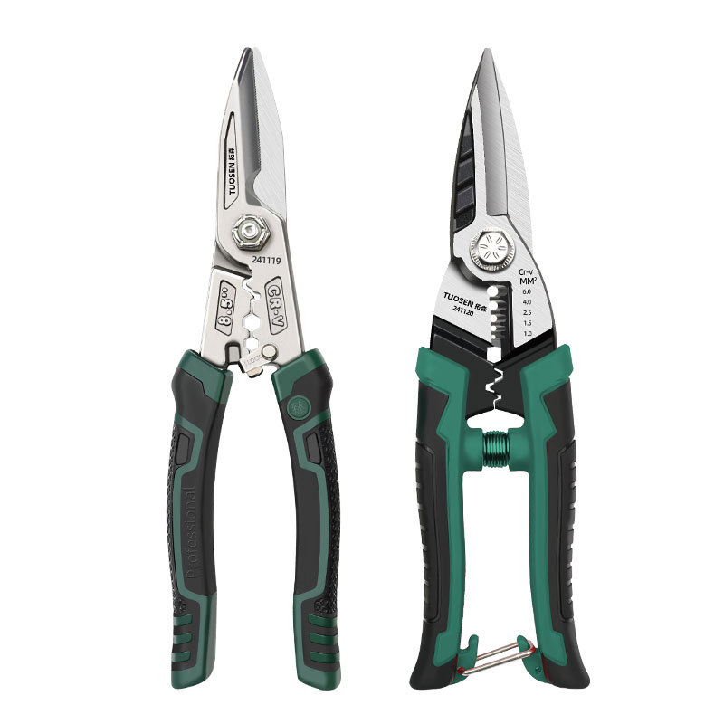 Tuosen Daugiafunkcinės geležies žirklės metalo darbams — aviacijos žirklės, aliuminio plokščių pjovimas, lubų karkaso pjovimas, aukšta kietumas