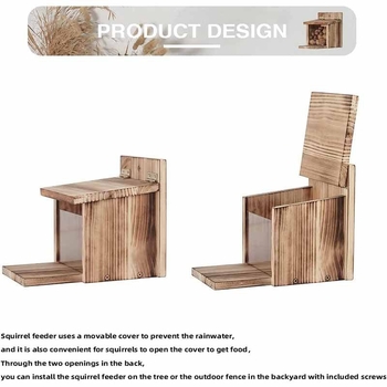 Ξύλινος τροφοδότης σκίουρου για εξωτερικό κήπο — Υλικό: Ξύλο; Χρήση: Καθολική; Διακοσμητικό επιτραπέζιο χειροποίητο