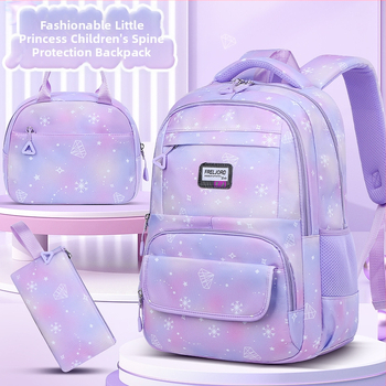 Училищна раница за деца – аниме принт, детски стил, Oxford платно, полиестерна подплата, презрамки с въздушна подложка