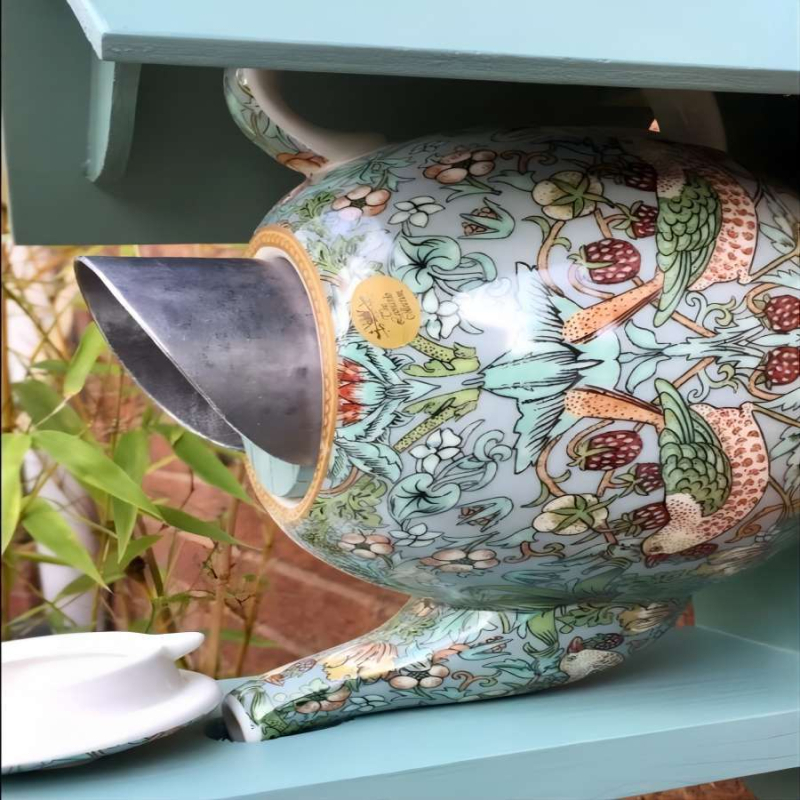 Οικία πουλιών και τροφοδότης – μοτίβο William Morris Teapot – Ρητίνη, προέλευση Zhejiang, σετ 18 τεμαχίων, για κατοικίδια πουλιά