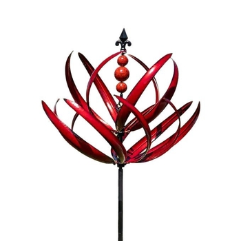Iron Geometric Wind Spinner with Rotating Top Windmill – Halowind Outdoor Garden Sculpture
