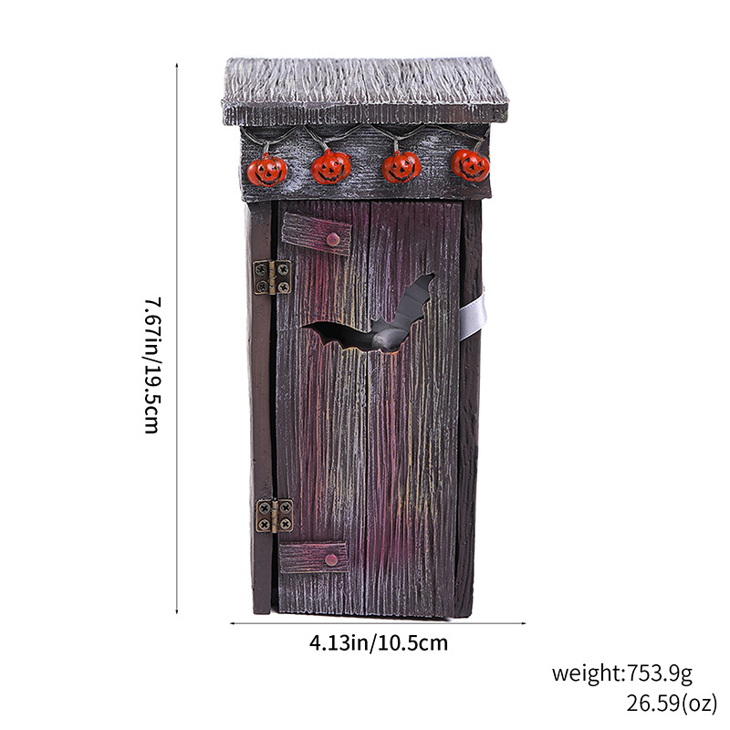 Halloween műgyanta dekoráció: vécés múmia – törpe, újságot olvas, modern minimalista stílus, Bindian