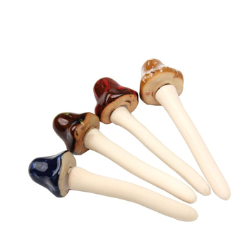 Rankų darbo keraminis grybo formos vazonėlis kiemui – glazūruotas, dekoratyvus