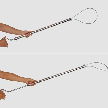 Συσκευή διαχείρισης χοίρων από ανοξείδωτο χάλυβα με μακρύ χέρι, εργαλείο περιορισμού τύπου ράβδου, Locke, για κτηνοτροφία.