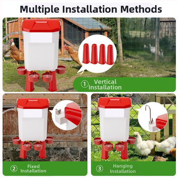 Automatinis vandens girdytuvas paukščiams su atskira talpykla – girdymo ir šėrimo įrenginys vištoms, žąsoms, balandžiams, modelis ZZKPJ00035, 1600 g