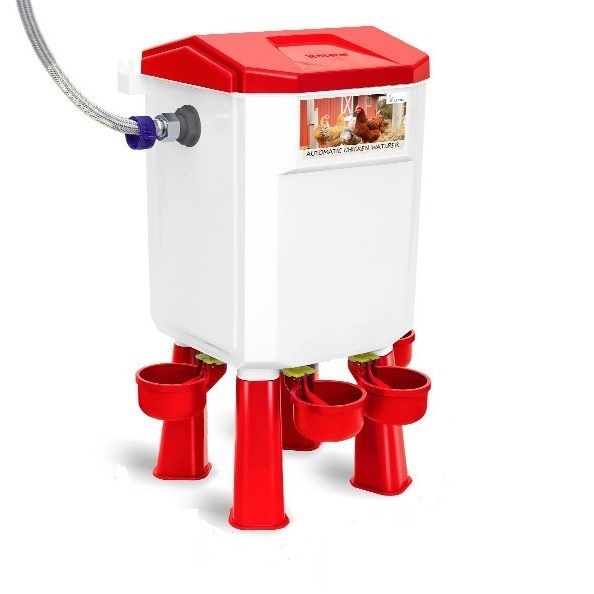 Automatinis vandens girdytuvas paukščiams su atskira talpykla – girdymo ir šėrimo įrenginys vištoms, žąsoms, balandžiams, modelis ZZKPJ00035, 1600 g