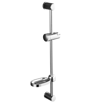 Nerūdijančio plieno dušo laikiklis su reguliuojamu pakėlimo strypu ir muilo dėžute, dušo laikiklis, chinoiserie stilius