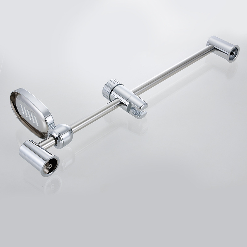 Nerūdijančio plieno dušo laikiklis su reguliuojamu pakėlimo strypu ir muilo dėžute, dušo laikiklis, chinoiserie stilius