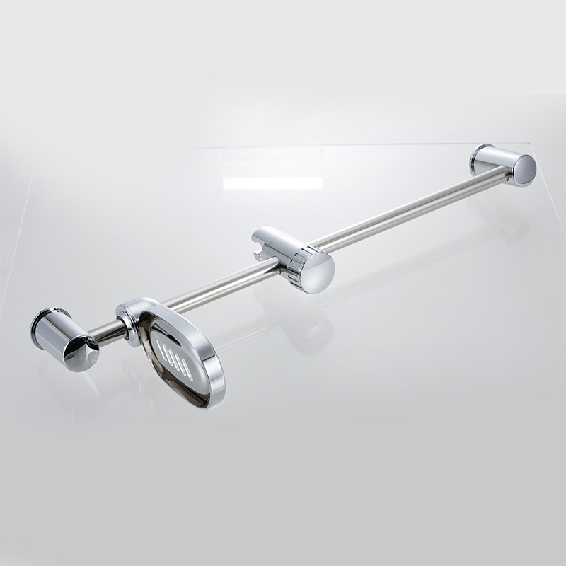 Nerūdijančio plieno dušo laikiklis su reguliuojamu pakėlimo strypu ir muilo dėžute, dušo laikiklis, chinoiserie stilius