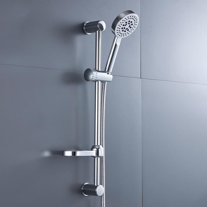 Nerūdijančio plieno dušo laikiklis su reguliuojamu pakėlimo strypu ir muilo dėžute, dušo laikiklis, chinoiserie stilius