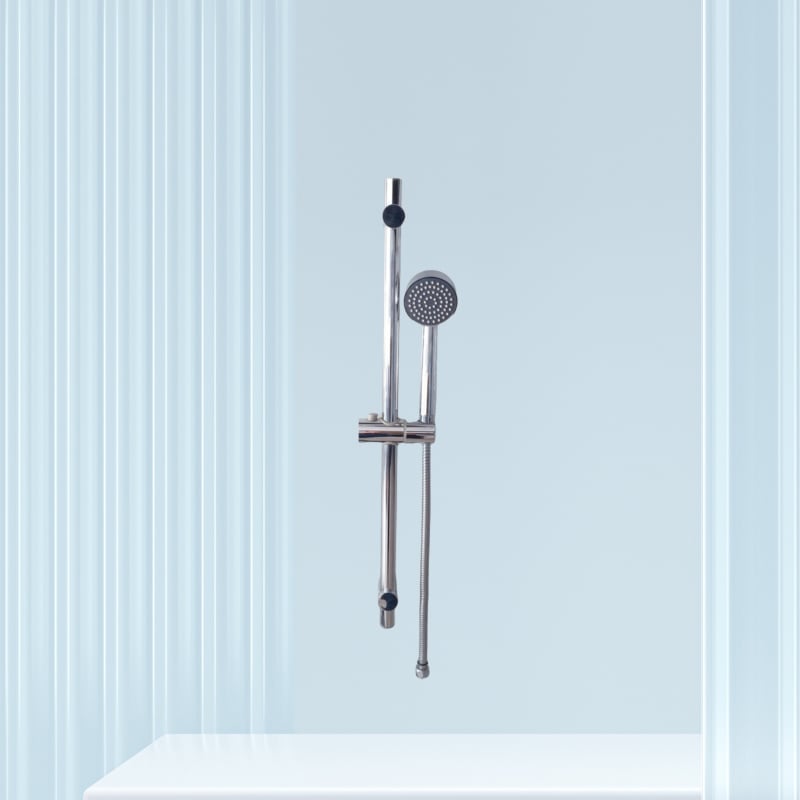 Душ държач с повдигаща рейка от неръждаема стомана, електроплакиран финиш, комплект от две части