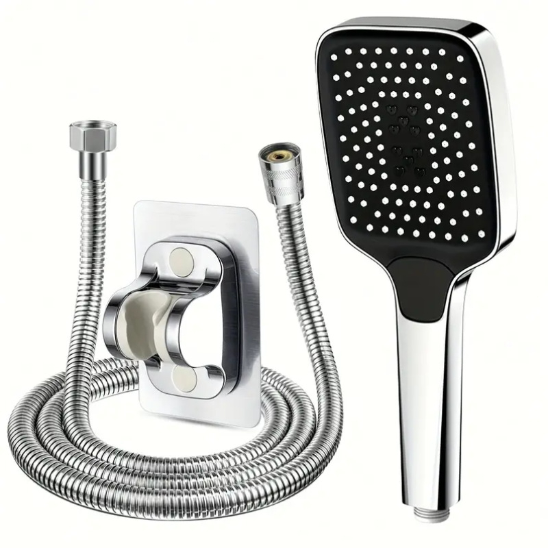 Τετράγωνη κεφαλή ντους με τρεις ταχύτητες – ABS σώμα, λειτουργίες ψεκασμού και βροχής, μοντέρνο μινιμαλιστικό στυλ, ηλεκτροχρωμιωμένη επίστρωση