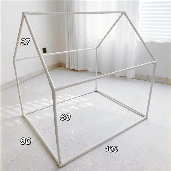 PVC sátor DIY játszóház műanyag vázzal és 20 PVC cső kiegészítővel