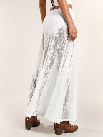 Пола midi за жени, дълга, Vinylon влакна, микроеластична, западен уличен хипстър стил, пролет 2025