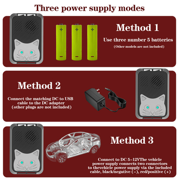 Αποτροπέας ποντικιών, καθολικός 5V/12V, υπερηχητική σειρήνα 9–65 kHz, 0,6 W, περίβλημα ABS ανθεκτικό σε υψηλές θερμοκρασίες