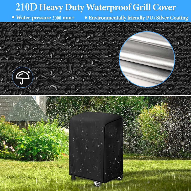 Husă pătrată pentru grătar BBQ din material Oxford – impermeabilă, personalizabilă