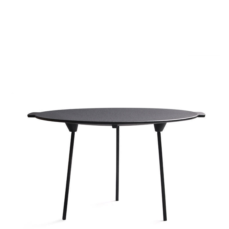 Apskrito akmeninio grilio keptuvė išorinei gaminimui su plokščiu dugnu, stovyklavimui, 0.5 kg