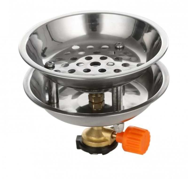 Pārvietojamā kempinga plīts SH-02, nerūsējošā tērauda, 2 personām, svars 0,45 kg