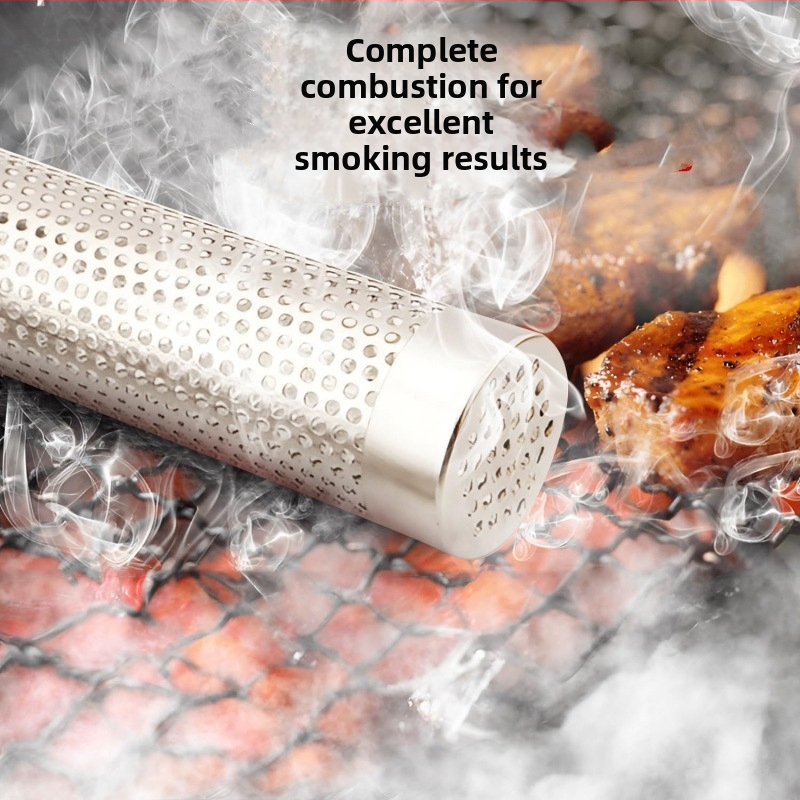 Тръба за пушене за барбекю от неръждаема стомана, многократно използваема, с възможност за печат на лого; марка HEGNMING-MADE