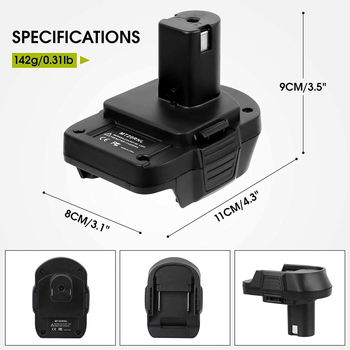 Αντάπτορας μπαταρίας Ryobi για μπαταρίες Li-ion Makita, DeWalt, Mivochi και Baile – ABS υλικό