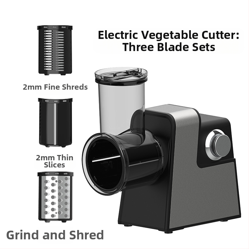 Daugiafunkcinis elektrinis daržovių pjaustytuvas virtuvei – nerūdijamas plienas, automatinis pjaustytuvas ir tarkavimo funkcija, pjaustymas ir tarkavimas