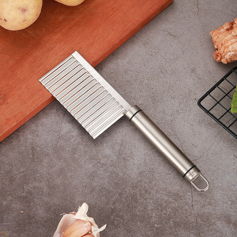 Krumplivágó farkasfogú hullámpengével — többfunkciós, rozsdamentes acél 430