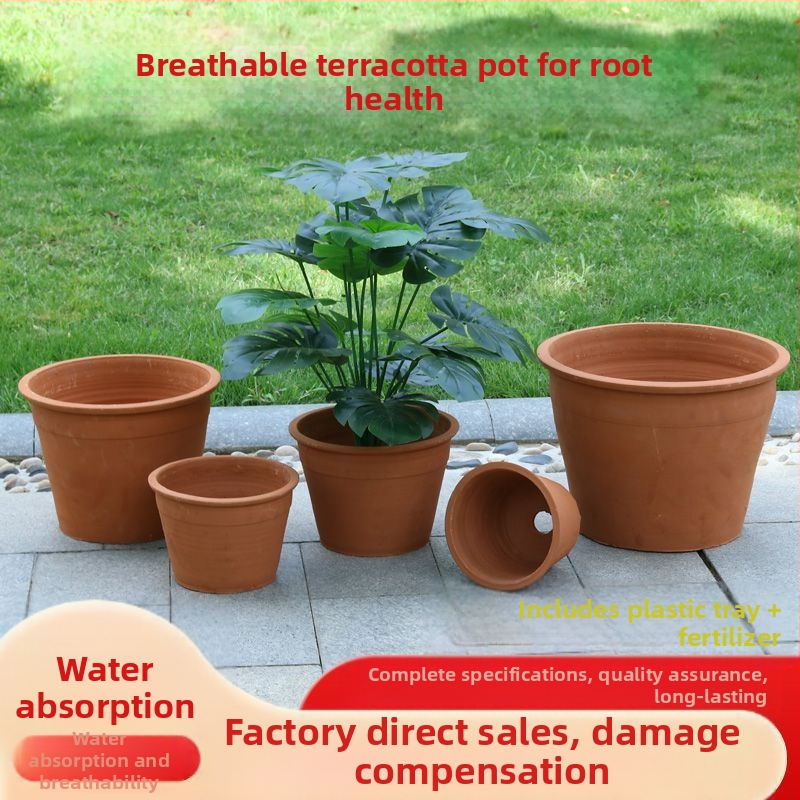 Контейнер за корени от глина, дишащ, за подова употреба, прост стил