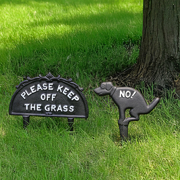 Kovácsolt vasból készült kutyus kertjelző – európai paraszt-stílusú kültéri dekoráció, Hanju Home Furnishing