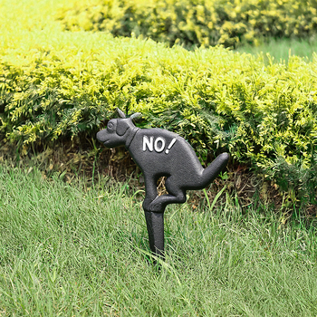 Kovácsolt vasból készült kutyus kertjelző – európai paraszt-stílusú kültéri dekoráció, Hanju Home Furnishing