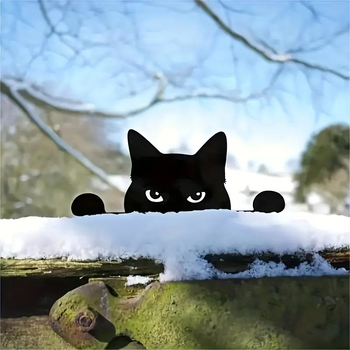 Halloween fém kertdekoráció: koponya-kémlelő macska, modern-minimalista stílus; anyag: vas; kategória: állatok; alkalmas kertre és kültéri helyekre