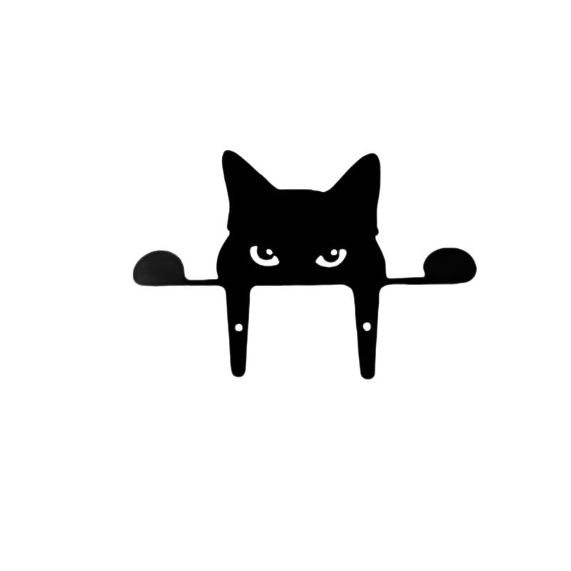 Halloween fém kertdekoráció: koponya-kémlelő macska, modern-minimalista stílus; anyag: vas; kategória: állatok; alkalmas kertre és kültéri helyekre