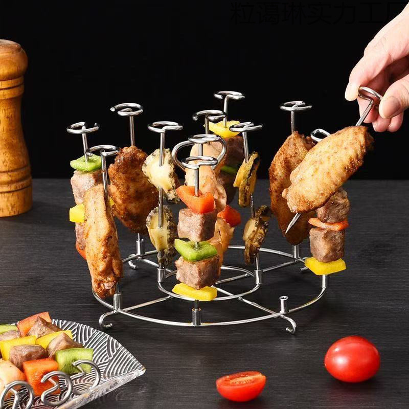 Laikiklis šašlykams be aliejaus orkaitėje – V formos, vertikalus, 304 nerūdijančio plieno