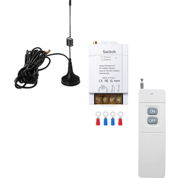 Bezvadu attālinātais slēdzis RF433 ar pastiprināšanas antenu, 30A, 90-250V AC
