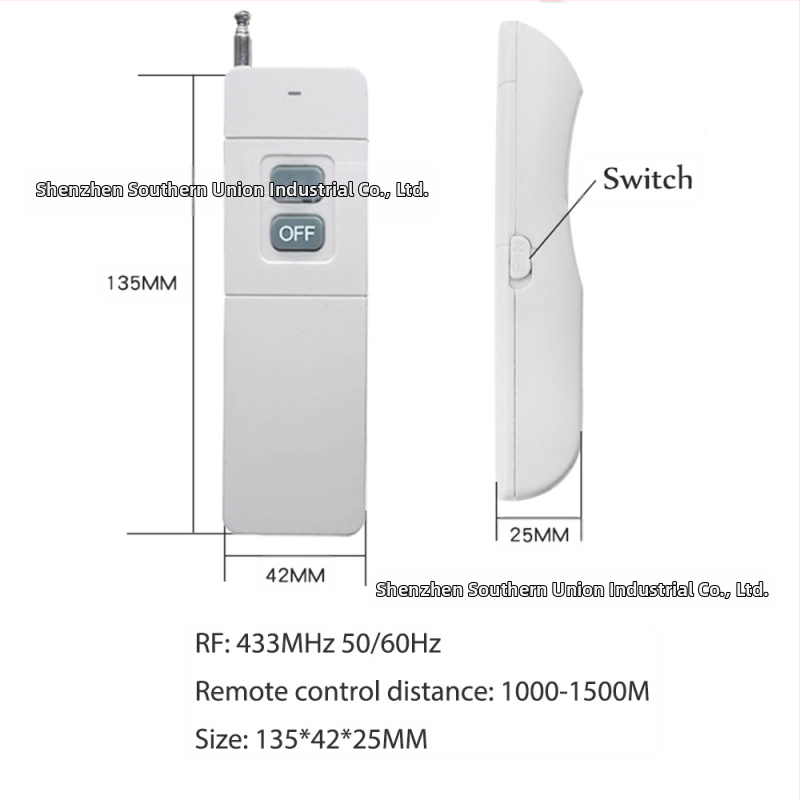 Безжичен дистанционен превключвател RF433 с усилваща антена, 30A, 90-250V AC