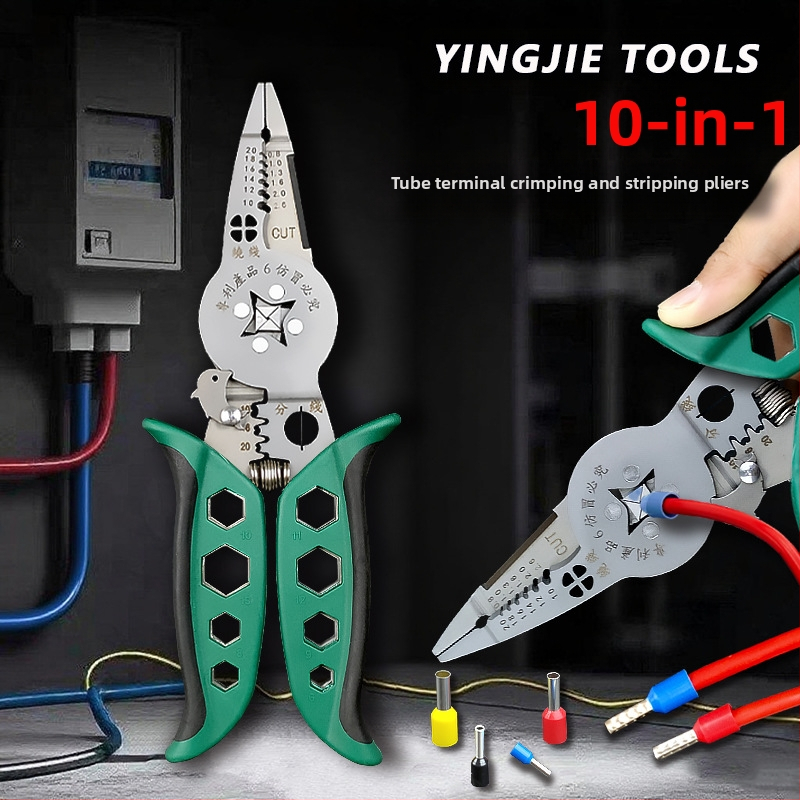 Yinjie Toru-tipp-terminal krimptimise ja koorimise tangid, elektrikri tööriist, sirge pea, 0,22 kg