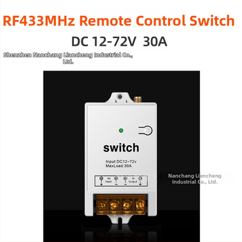 Belaidis nuotolinio valdymo jungiklis, DC12-72V, 30A, RF433, skirtas vandens siurbliui ir apšvietimui