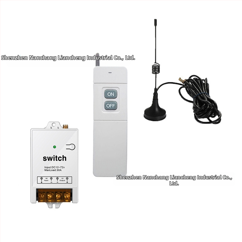 Belaidis nuotolinio valdymo jungiklis, DC12-72V, 30A, RF433, skirtas vandens siurbliui ir apšvietimui