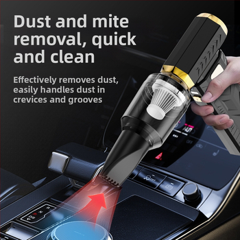 Rankinis dulkių siurblys su įmontuota baterija 4000–6000mAh, be šepetėlių variklis, 10W, 6 greičiai pūtimo ir siurbimo, naktinis apšvietimas.
