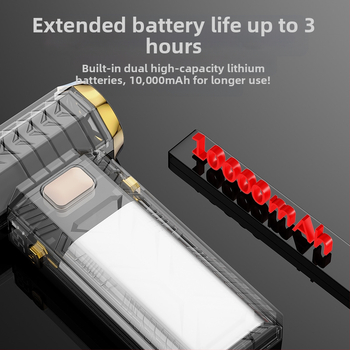 Rankinis dulkių siurblys su įmontuota baterija 4000–6000mAh, be šepetėlių variklis, 10W, 6 greičiai pūtimo ir siurbimo, naktinis apšvietimas.
