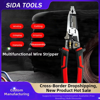 Star Tíz az egyben multifunkcionális vezeték-szigetelő fogó, otthoni villanyszerelőknek, hegyes szájú, erőfeszítés-megtakarító, Cr-Mo acél (CR-V)