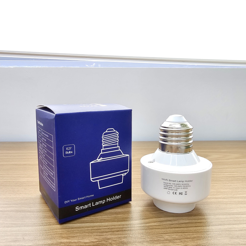 Okos WiFi lámpatartó távirányítós kapcsolóval, E26/E27 foglalat (AC100-240V, 10A, ≥10k ciklus)