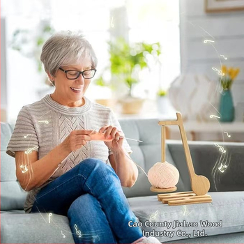 Ξύλινο πολυλειτουργικό ράφι για νήματα — επιτραπέζιο, σταθερό, περιστρεφόμενος μαγνητικός φορέας κλωστής, μάρκα Jiahao