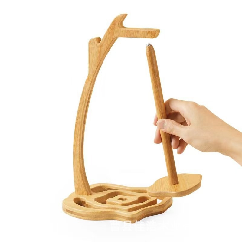 Fából készült, többfunkciós fonal tároló asztali használatra – stabil, forgó mágneses orsó tartó, Jiahao márka